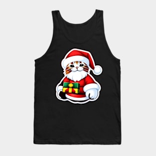 Kitten dressed as Santa Claus, Merry Christmas Tank Top